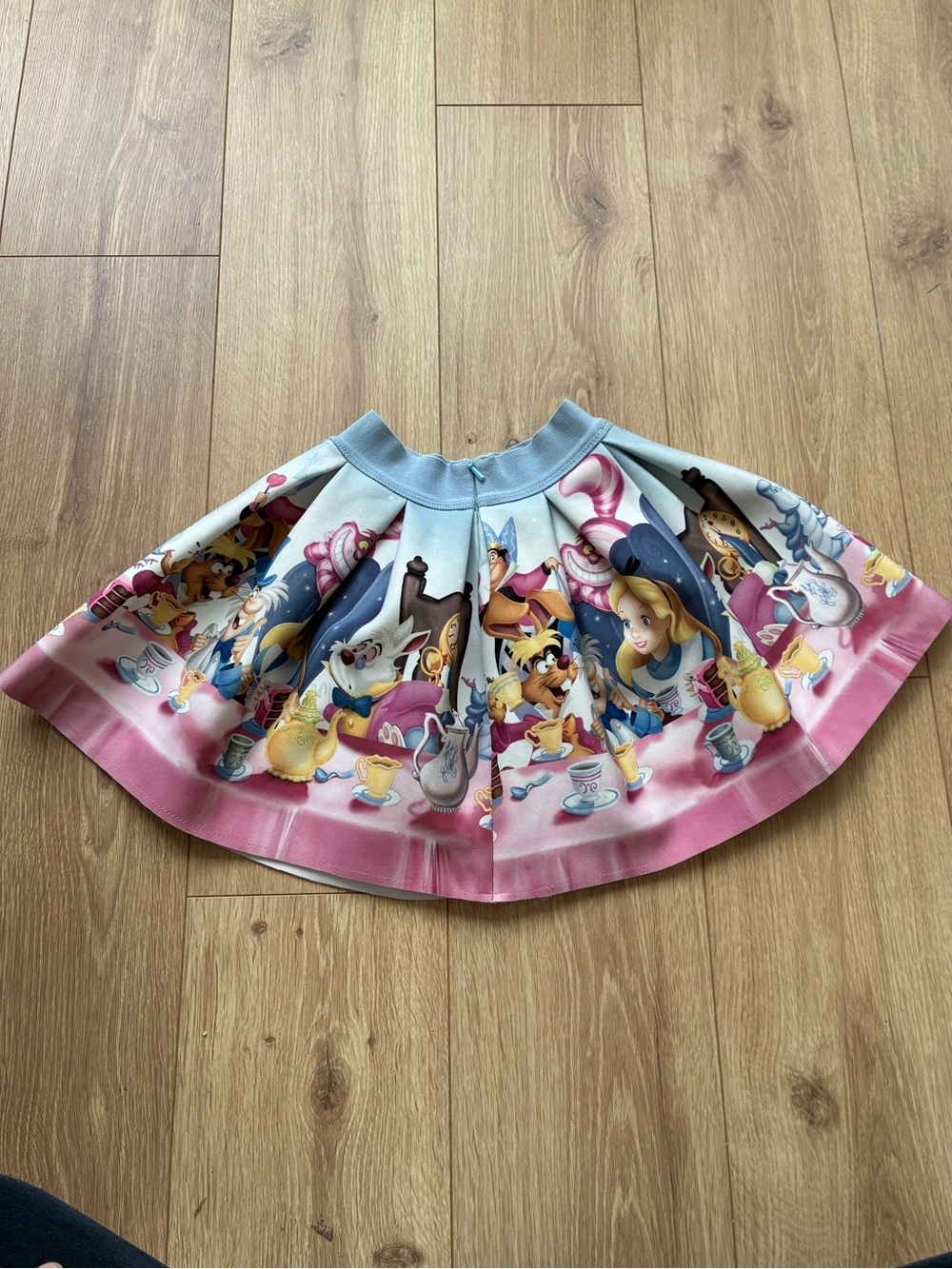 Monnalisa Alice in Wonderland Inspired Pink Blue Pleated Skirt